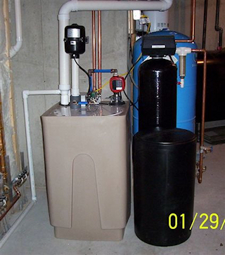Radon removal system installed by Iron Mountain Water Services, Glen and Jackson, NH